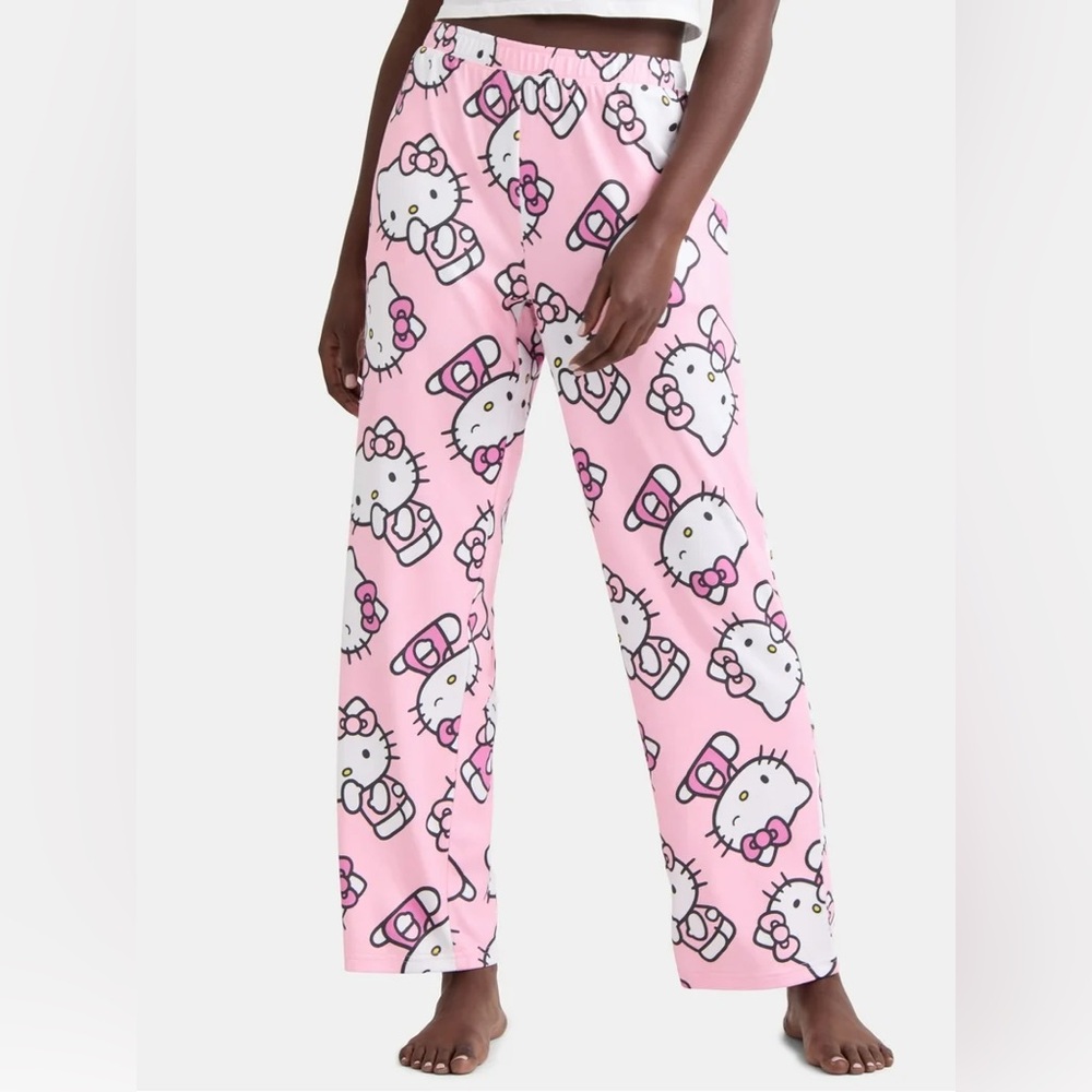 🆕 Hello Kitty Women's Pink Pajama PJ Sleep Pants Bottoms XXL (18W-20W) 2X